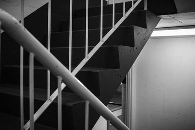 Close-up of staircase in building