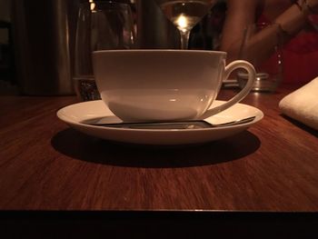Coffee cup on table