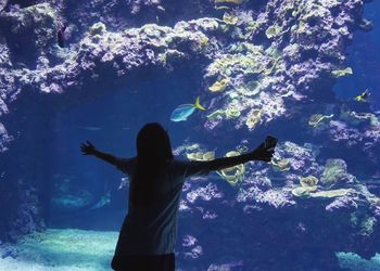 Full length of young man against clear blue sky