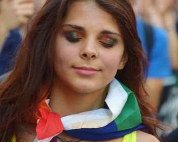 Close-up portrait of young woman