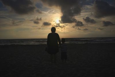 Scenic view of sea at sunset