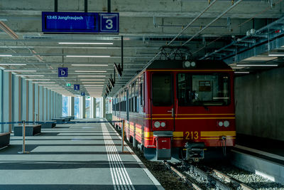 Train on railroad station