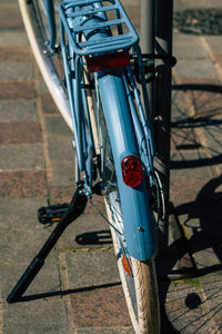 High angle view of bicycle on street