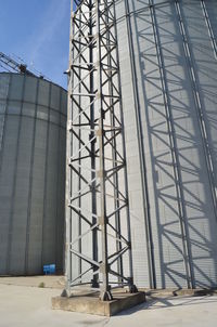 Low angle view of construction site against sky