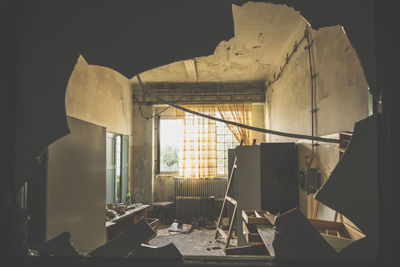 Interior of abandoned building