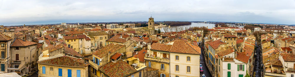 Aerial view of buildings in city