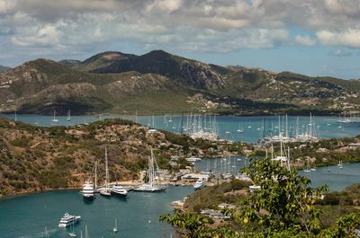 High angle view of harbor