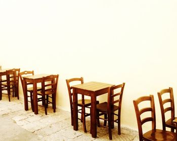 Empty chairs and tables