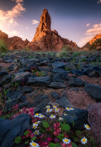 Scenic view of mountain against sky