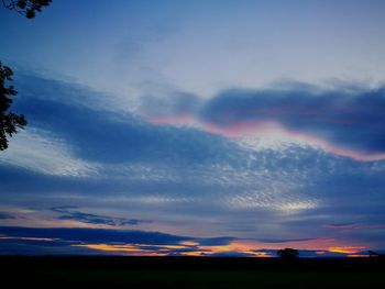 Scenic view of silhouette landscape against sky during sunset