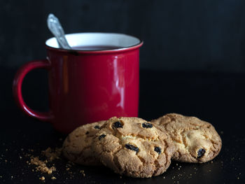 Close-up of cookies on table