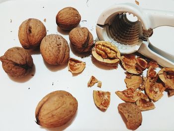 High angle view of food on table