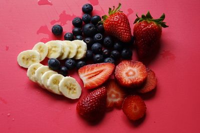 Close-up of strawberries on table