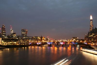 Illuminated city at night