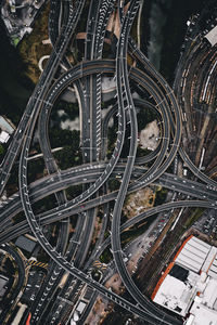 High angle view of highway in city