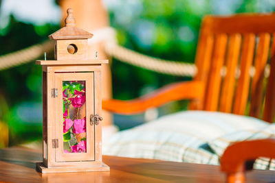 Close-up of small decoration on table