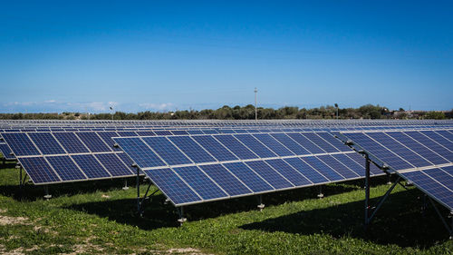 Solar panel produces green, enviromentaly friendly energy from the sun.