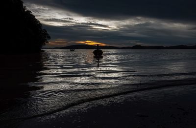 Scenic view of sea at sunset