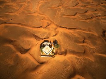 High angle view of sand dune