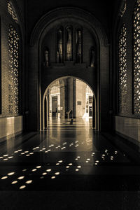 Illuminated entrance of building