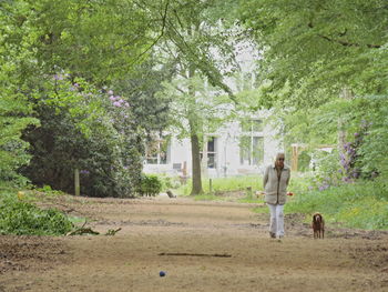 Dog standing on grass