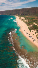 High angle view of beach