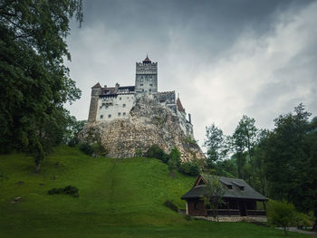 The medieval bran fortress known as dracula castle in transylvania, romania. historical saxon style