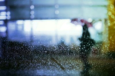 Close-up of water drops on glass