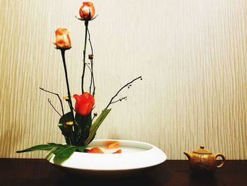 Close-up of flower on table