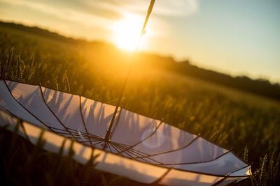 Scenic view of lake at sunset