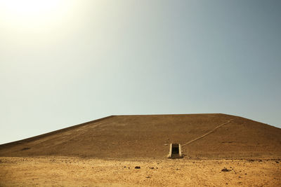 Low angle view of temple at abu simbel against clear sky