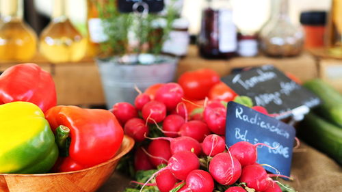 Fruits for sale at market stall