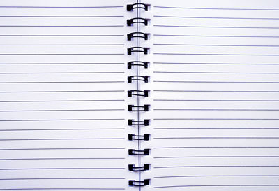 Full frame shot of blank spiral notebook