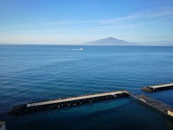 High angle view of sea against sky