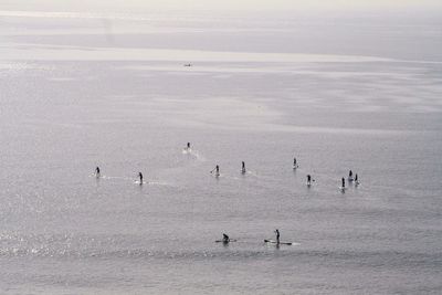 View of people on sea shore