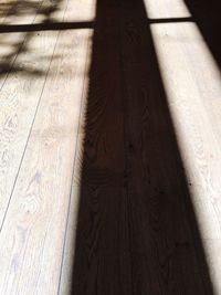 High angle view of hardwood floor at home