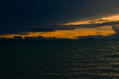 Scenic view of dramatic sky over sea