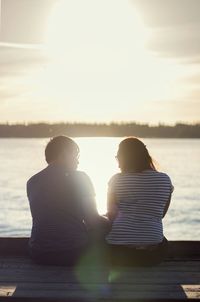 Scenic view of sunset over sea