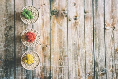 Directly above shot of fruits on table