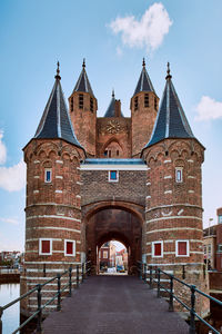 Haarlem attraction, amsterdamse poort city gates, netherlands.