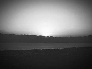 Scenic view of lake against clear sky