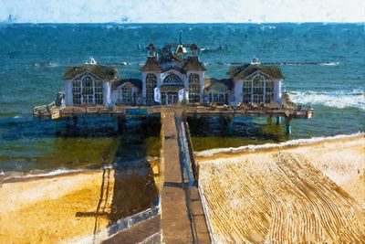 View of old building by sea