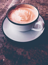 Cappuccino on table