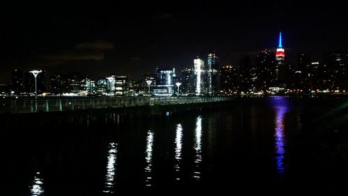 Illuminated cityscape at night