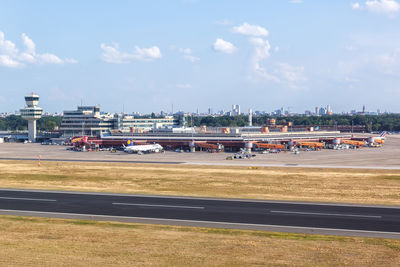 View of airport runway against sky