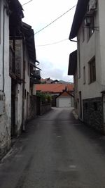 Empty alley amidst buildings in city