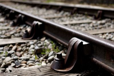 Close-up of railroad track