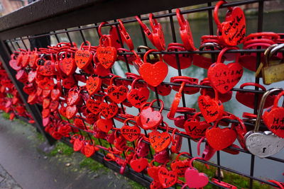 Close-up of padlocks