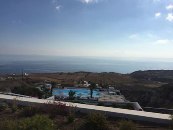 High angle view of sea against sky