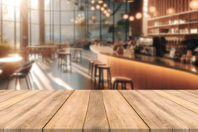 Empty wooden table at home